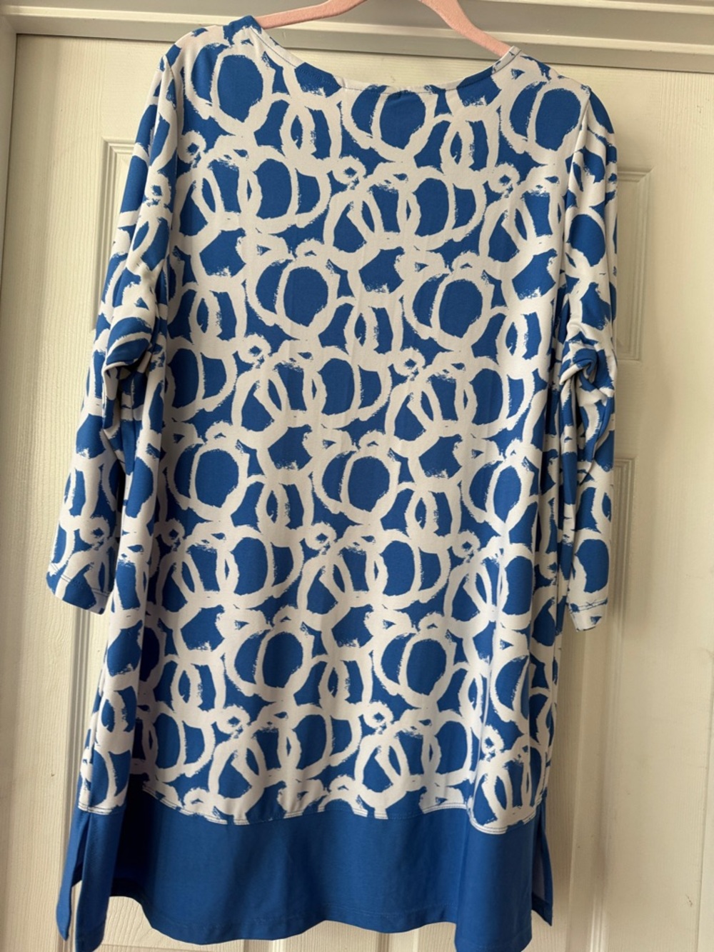 Susan Graver Red and Blue Patterned 3/4 Sleeve Blouse Duo - Picture 5 of 8